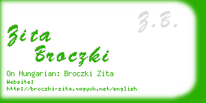 zita broczki business card